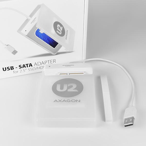 Actual product image Axagon ADSA-1S6 SLIMPort Adapter, USB 2.0, 2.5" SSD/HDD, SATA - with Case (2.5")