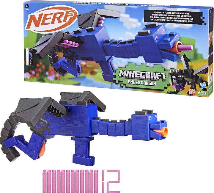 Actual product image Hasbro Minecraft Ender Dragon Blaster and 12 Nerf Elite Darts