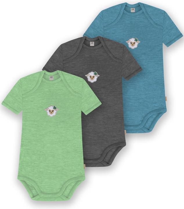 Normani 3er Set Baby Merino Body Kurzarm „Tauranga" - 9299