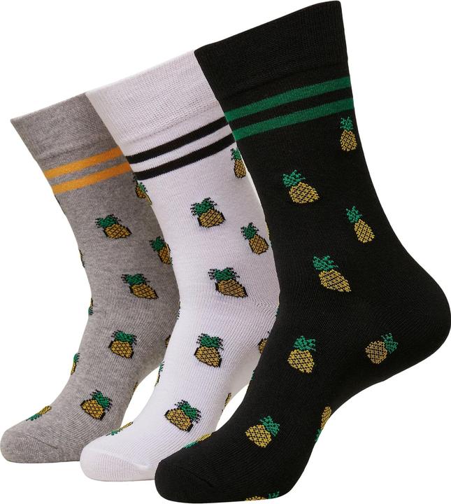 Mister Tee Socken Recycled Yarn Pineapple 3-Pack (3er Pack, 35 - 38)