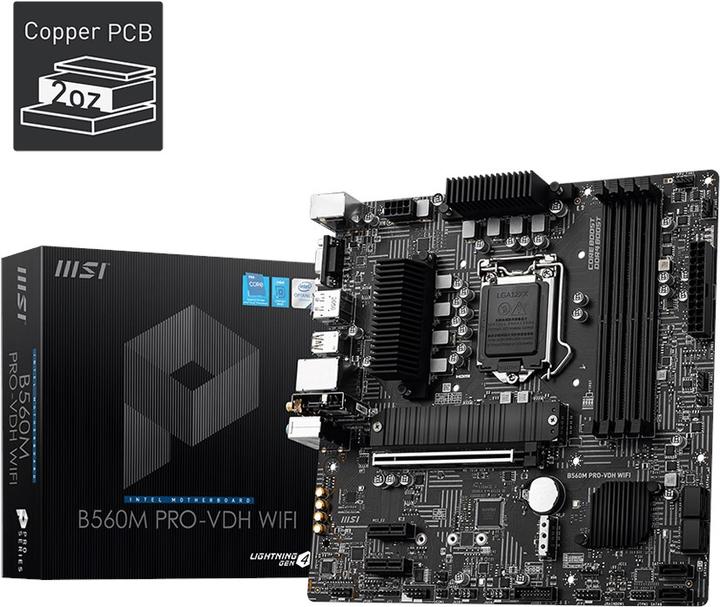 Produktbild MSI B560M PRO-VDH WIFI (LGA 1200, Intel B560, mATX)