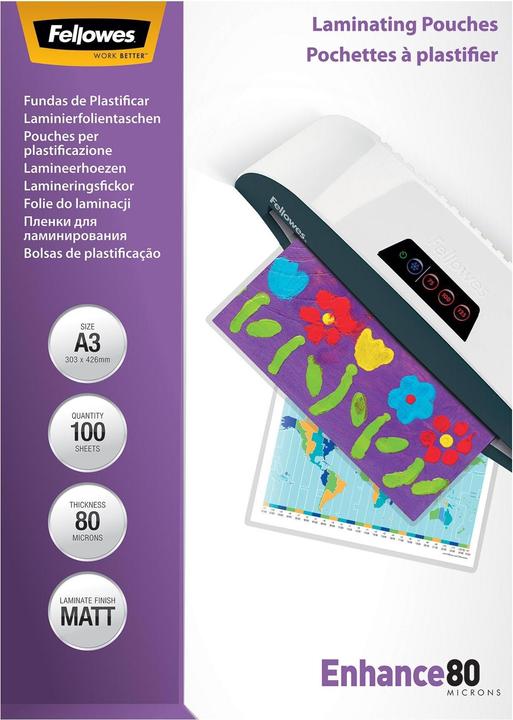 Produktbild Fellowes Enhance 80 (A3, 100 Stück, 80 µm)