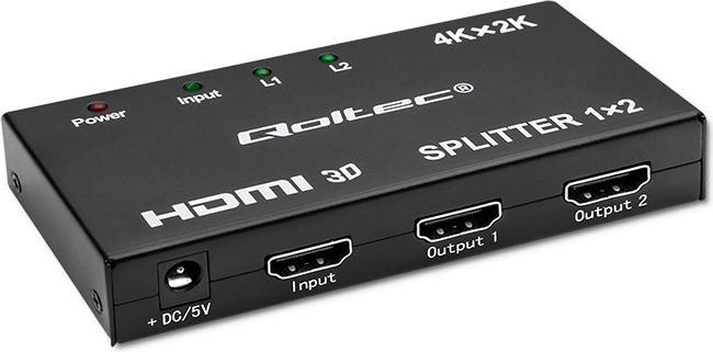 Image du produit Qoltec 51796 Séparateur HDMI actif 2 x HDMI 4K x 2K | 3 4 Gbit/s
