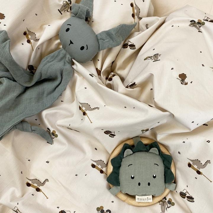Actual product image Nuuroo Bera baby bed linen - Music Dino (40 x 45 cm)