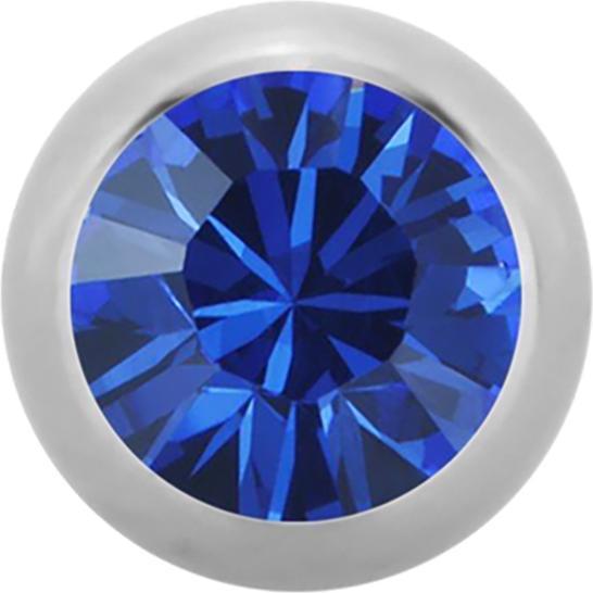 Actual product image Star Piercing Micro ball High Polished with Swarovski blue (Surgical steel 316L, without brass)