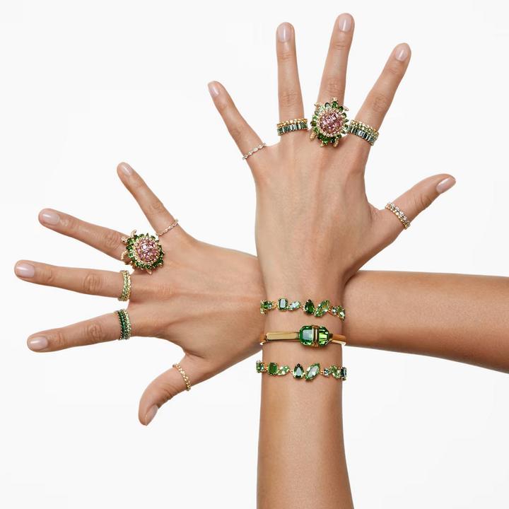 Produktbild Swarovski Gema Armband Verschiedene Schliffe Grün Gold (Swarovski Metall)