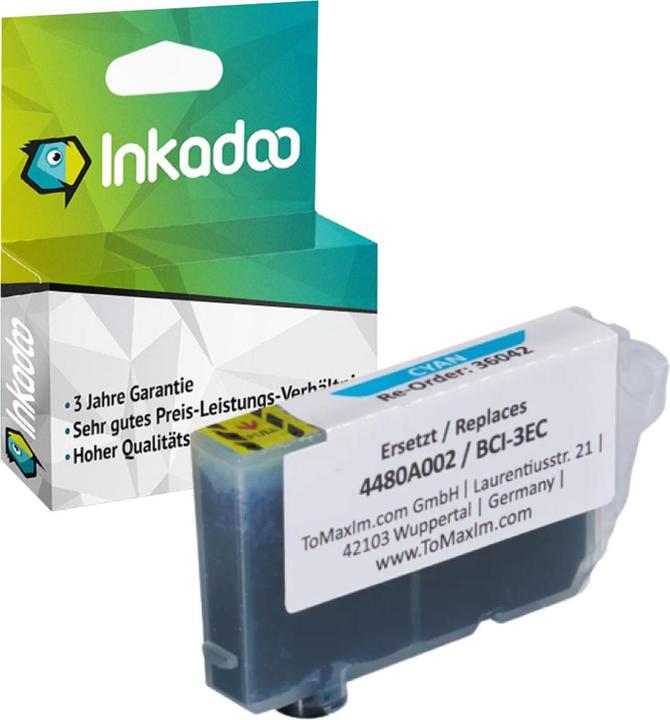 Image du produit Inkadoo Cartouches d'impression compatibles avec Canon 4480A002 / BCI-3EC Cartouche d'encre, cyan Cyan (C)