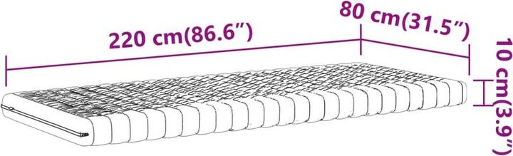Image du produit VidaXL Schaumstoffmatratze 80 x 220 cm 7-Zonen Härtegrad 20 ILD (80 x 220 cm, Noyau de mousse)