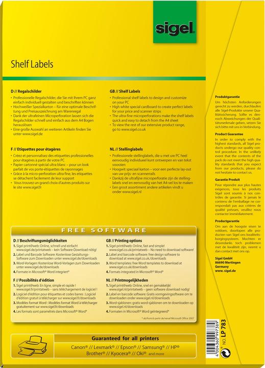 Image du produit Sigel Panneaux d'étagères