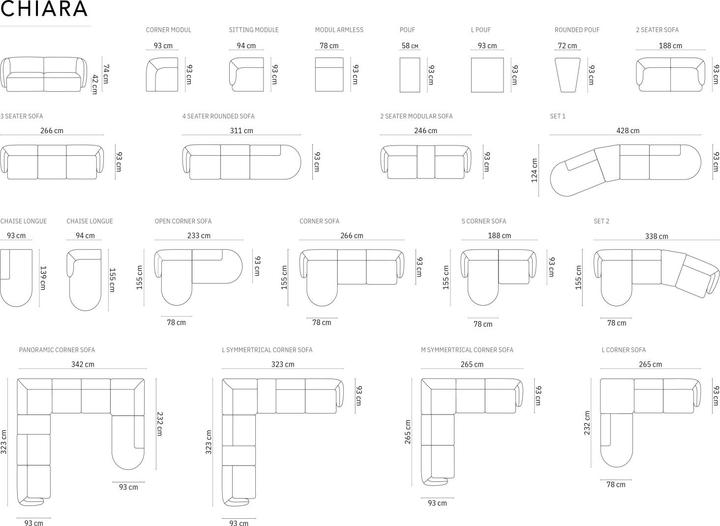 Produktbild Maison Heritage Chiara (4-Sitzer, 3-Sitzer, 2-Sitzer)