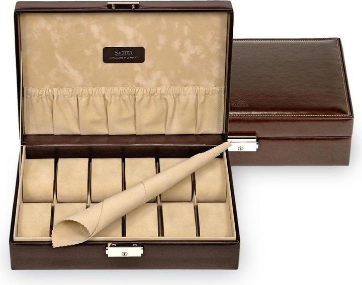Sacher 2019.293143 - Uhrenetui für 12 Uhren new classic mocca