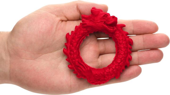 Actual product image Creature Cocks XR Brands - Rise of the Dragon Silicone Penis Ring - Red (0.90 cm)
