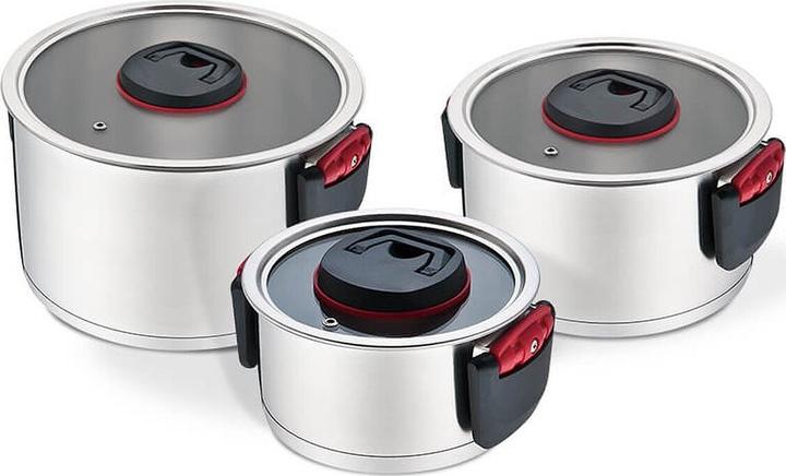 Maestro MR-3530-6 Topfset mit Klappgriffen 6 Stück (24 cm, Ensemble de casseroles et de poêles de cuisson, Acier inoxydable)