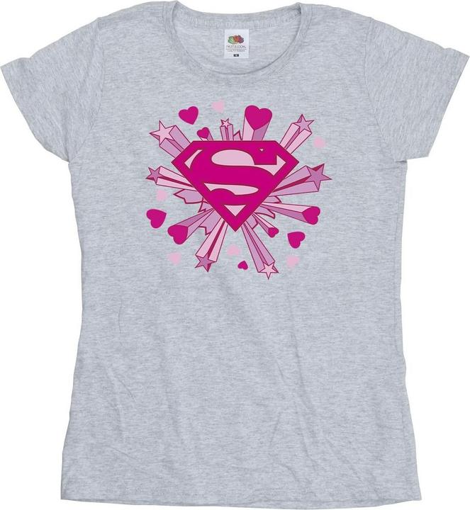 Immagine prodotto Superman Pink Hearts And Stars Logo Maglietta Donna (S)