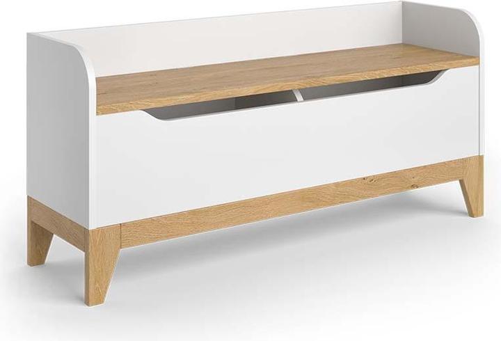 Actual product image VitaliSpa Spielzeugtruhe Malia, Weiss/Eiche, 107.2 x 50 cm mit Sitzbank