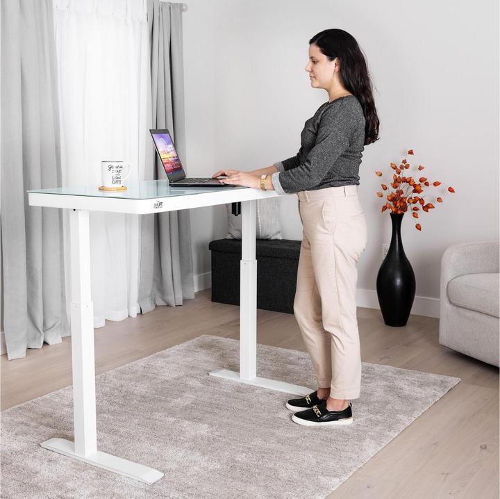 Image du produit Seville Classics Table haute Airlift 1.2 x 0.6 m, blanc, profondeur