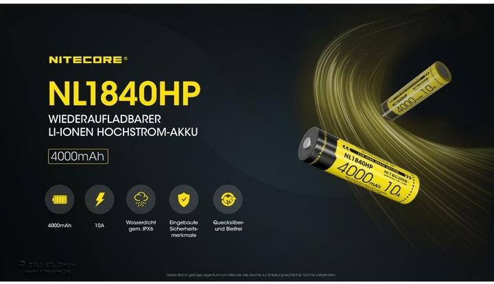 Image du produit Nitecore NL1840HP (1 pcs, 18650, 4000 mAh)