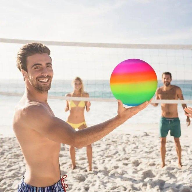 Immagine prodotto MU Classic Pallone da spiaggia gonfiabile serie Rainbow