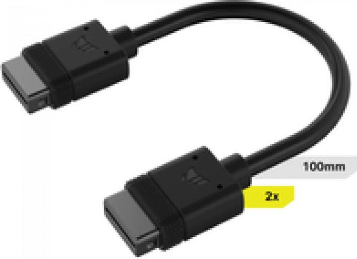Corsair Câble iCUE LINK, 2x 100mm avec connecteurs droits, Noir