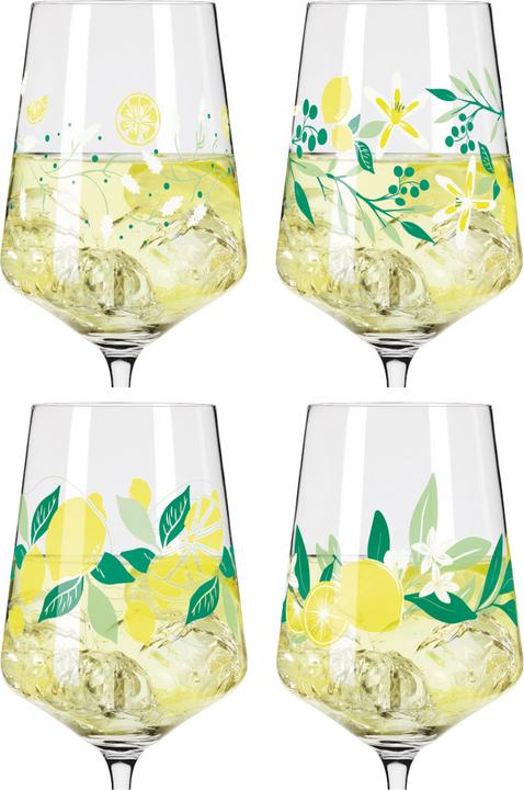Actual product image Ritzenhoff Aperitif glass SOMMERTAU F24 Limoncello Hugo Set of 4 Contents 544 ml each (5.44 dl, 4 x, Aperitif glasses)