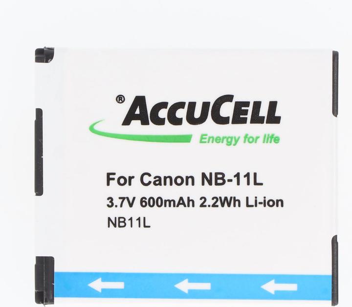 Actual product image AccuCell Battery suitable for Canon NB-11L, NB-11LH Battery, Ixus 125 HS, 240, PowerShot A2300 (Rechargeable battery)