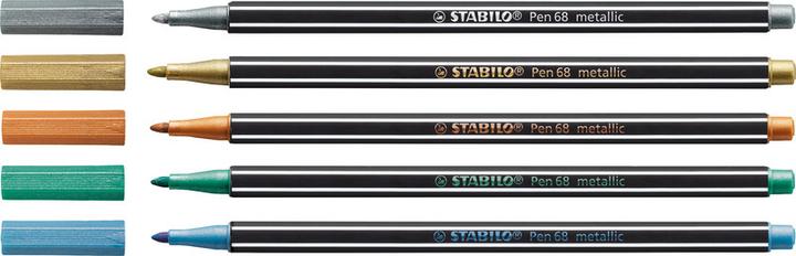 Produktbild STABILO Pen 68 Premium Metallic-Filzstift (Blau Metallic, 1 x)