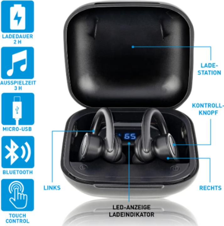 Immagine prodotto Grundig Auricolari Sport TWS 300mAh BT (Nessuna soppressione del rumore, 2 h, Senza fili)