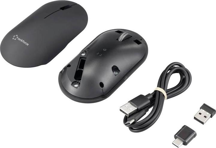 Actual product image Renkforce RF-WM-200-1 Maus Kabellos, Bluetooth® Optisch Schwarz 3 Tasten 4000 (Wireless)