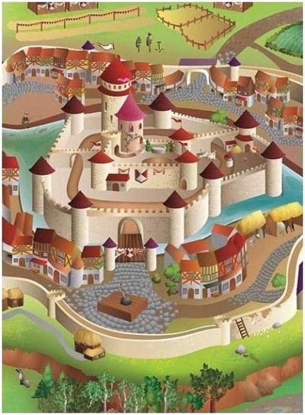 Immagine prodotto Achoka Tappeto da gioco del castello medievale, 100x150cm (100 x 150 cm)