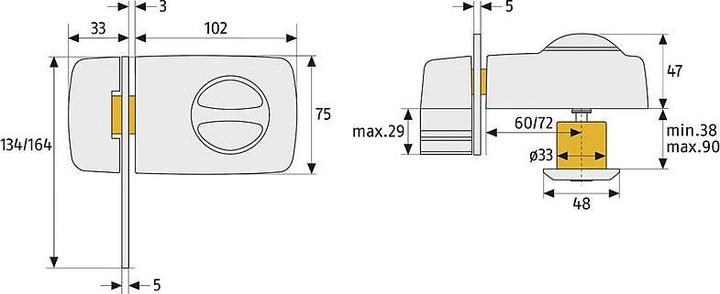 Actual product image Abus 7030 W EK Additional door lock according to code card