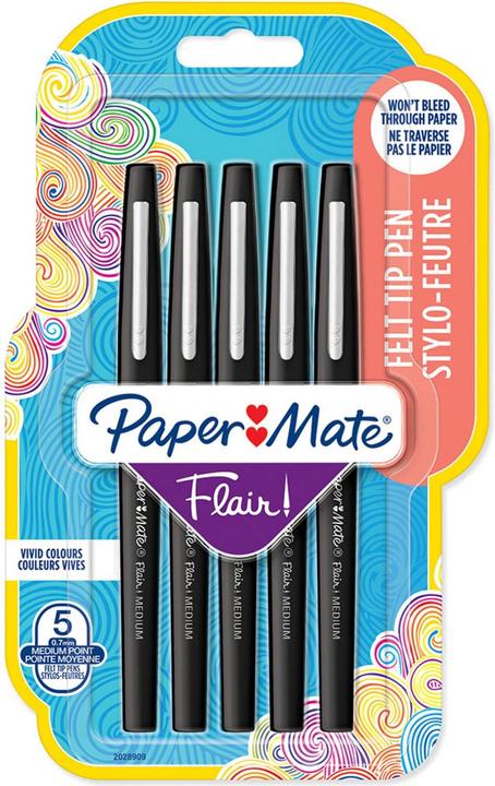 Paper Mate Fibre pen Flair (Black, 5 x)