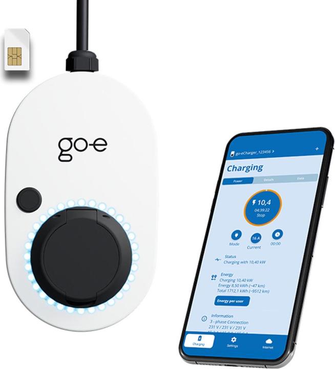 Produktbild Go-E Charger Gemini 2.0 (Typ 2, 22 kW, 32 A, Fest verdrahtet)