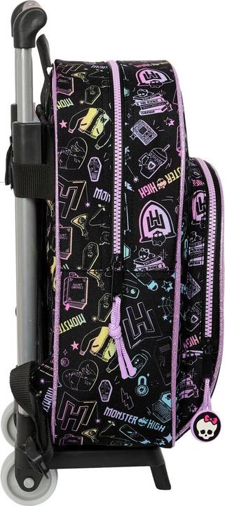Produktbild Monster High Schulrucksack mit Rädern Schwarz 28 x 34 x 10 cm