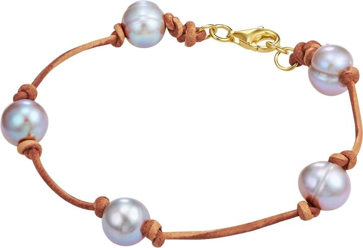 Produktbild Valero Pearls Damen Sterling Silber Süsswasser-Zuchtperle gelbgold - 28649 (19 cm, Sterling Silber)