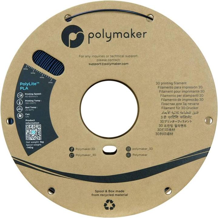 Actual product image Polymaker PolyLite PLA Sparkle Dark Blue 1.75mm 1kg (PLA, 1.75 mm, 1000 g, Blue)