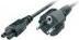 Actual product image Wortmann Kabel Netz 3 pol. SchuKo -> Kleeblatt Stecker gerade 0,6m (1 m)