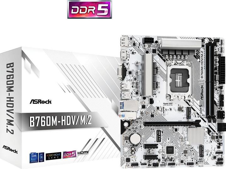 Image du produit AsRock B760M-HDV/M.2 (LGA 1700, Intel B760, mATX)