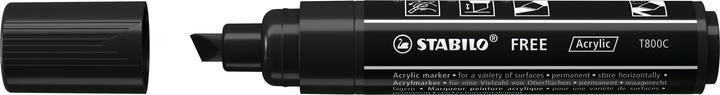 Actual product image STABILO Acrylic markers - FREE Acrylic - T800C wedge tip 4-10mm - single pen - black (Black, 10 mm, 1 x)