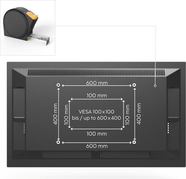 Immagine prodotto Hama Supporto a parete per TV, OLED, piatto, girevole, estensibile, 229cm (90") fino a 50kg (Muro, 90", 50 kg)