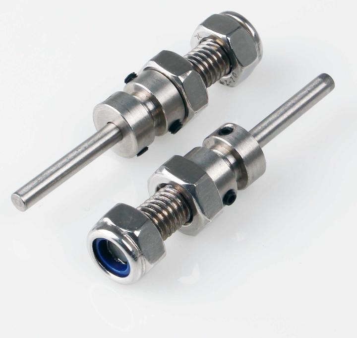 Actual product image Kuza Wheel axles 4x38mm stainless steel total length 58mm,for 25mm wheel width, 8mm thread 2pcs.