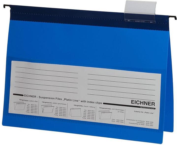 Produktbild Eichner 10 Hängehefter Kunststoff blau 1 x kaufmännische Heftung (A4, 10 x)