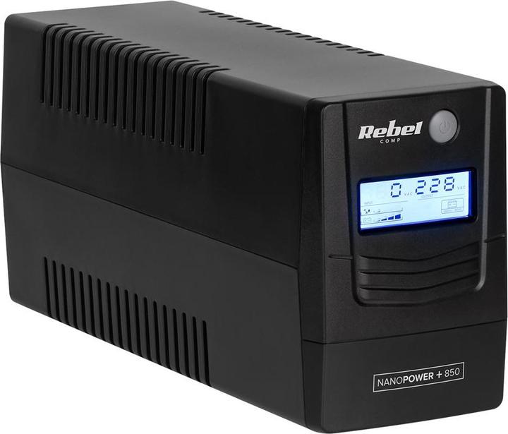 Actual product image Rebel Nanopower Plus 850 UPS | Offline | Sinusoidal | 850VA | 480W | LCD | USB (850 VA, 480 W, Standby UPS)
