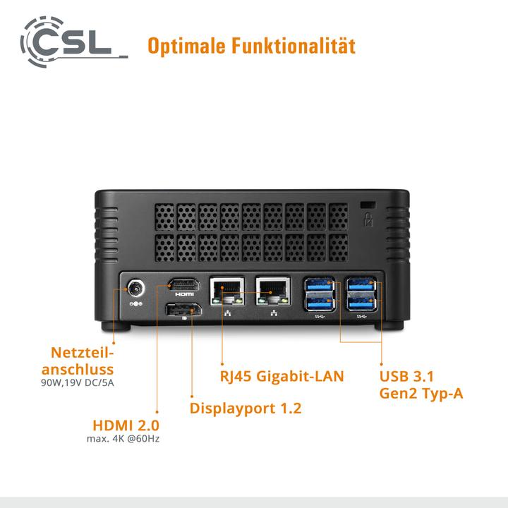 Produktbild CSL Mini-PC X300 (AMD Ryzen 3 3200G, 8 GB, 500 GB, Radeon RX Vega 8)