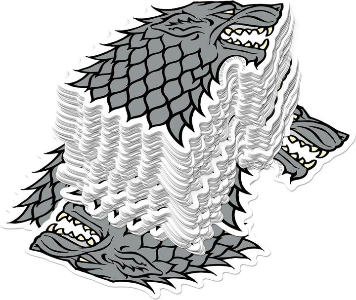 Immagine prodotto Game of Thrones Deluxe Stark Adesivi Misura Confezione 50