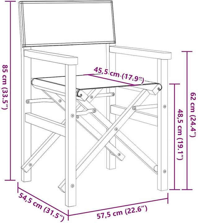 Produktbild VidaXL Regiestuhl Klappbar Teak