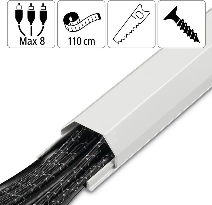 Immagine prodotto Hama Canalina per cavi in alluminio, angolare, 110 x 5 x 2,6 cm, bianca (Tubazione, 110 cm)
