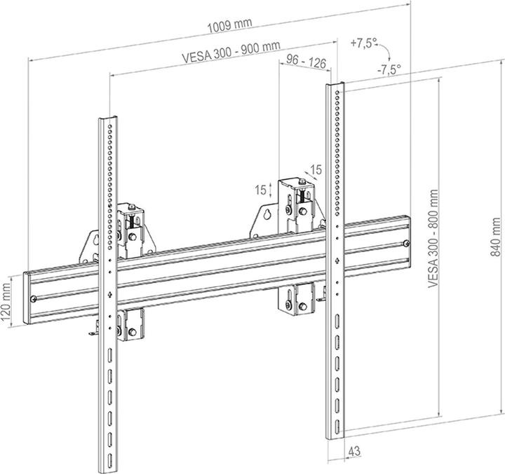 Produktbild Hagor WH SYNCHRON HD 75-110 LANDSCAPE (Wand, 75", 150 kg)
