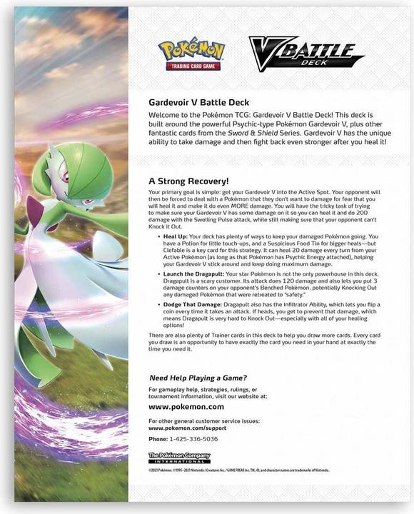 Produktbild Pokémon Vbattle Deck - Gardevoir. EN (Englisch, Deck)