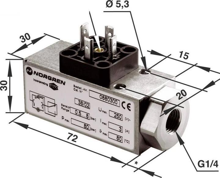 Immagine prodotto Norgren Pressostato interruttore pressione pn