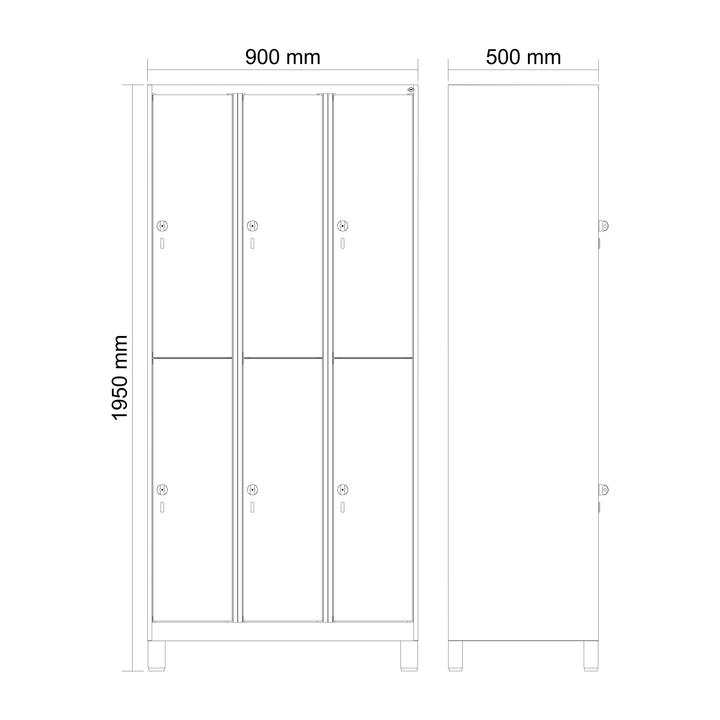 Image du produit C+P Vestiaire double Classic Plus, largeur de compartiment 30 cm, avec pieds